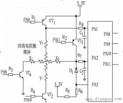 电阻箱与电机的接线电路图