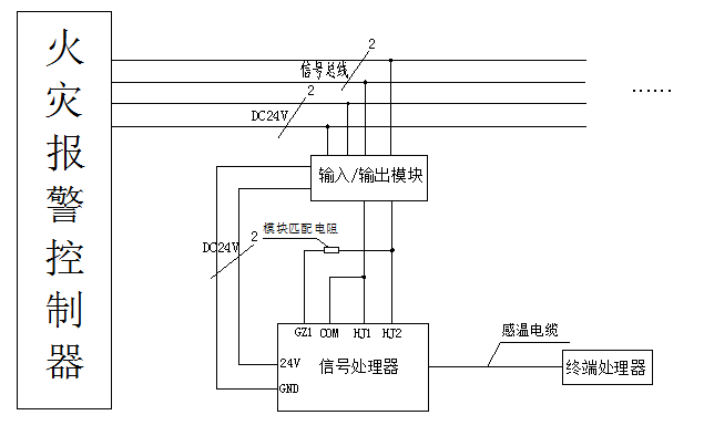 冷藏设备与火警联动报警器接线图